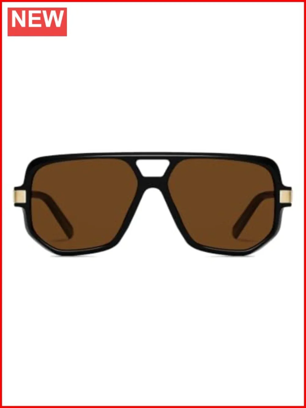 Retro Square Aviator Polarized Sunglasses Oversized Unisex Shades